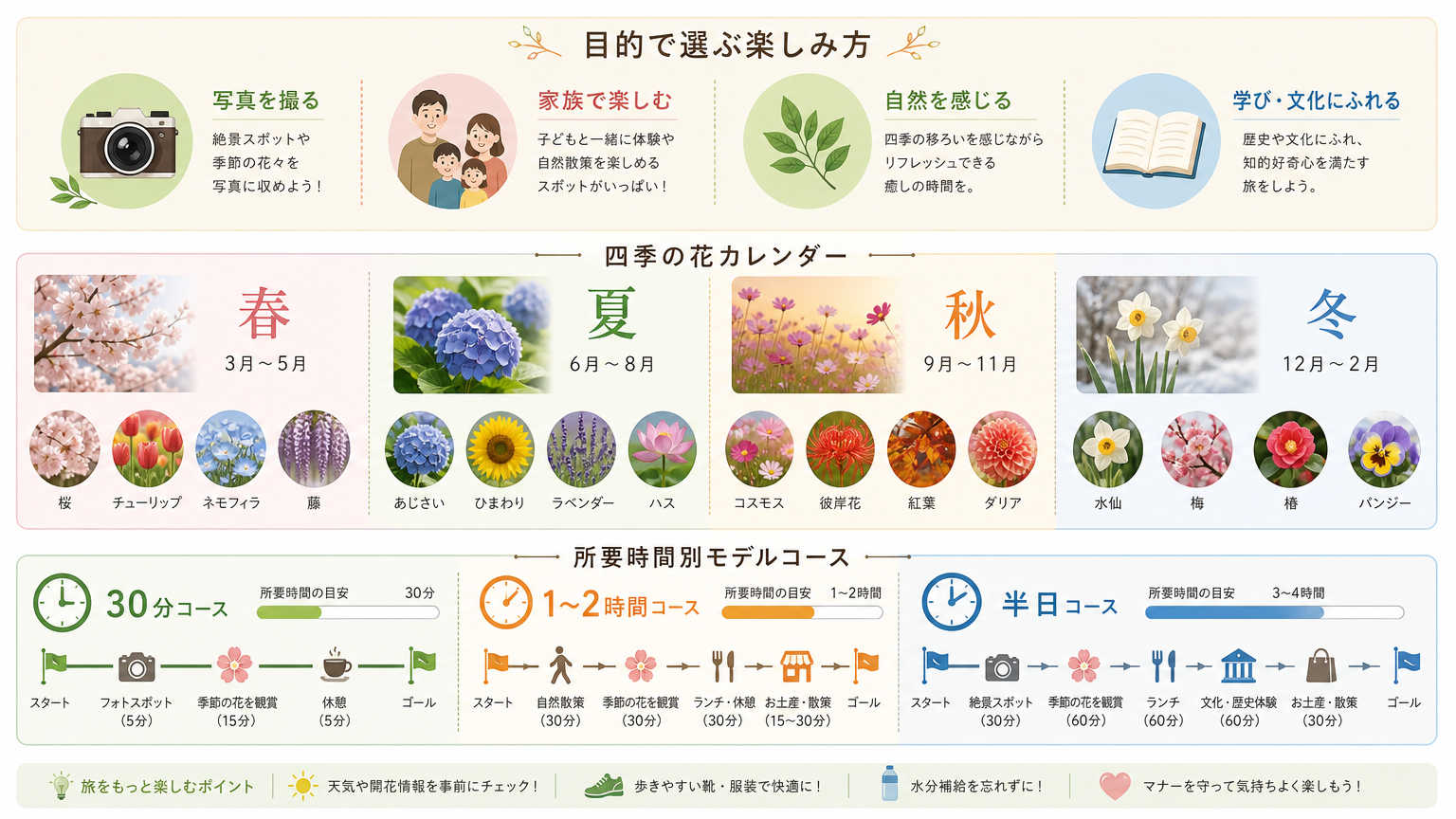京都府立植物園の楽しみ方の具体例