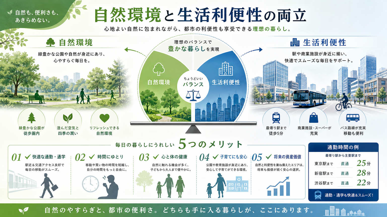 北区で自然スポット近くの賃貸物件を探すメリット